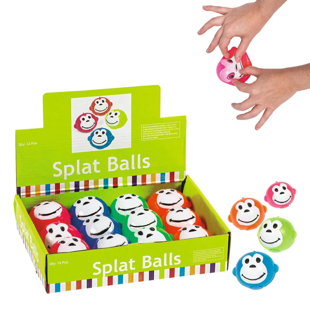 12 Pc Neon Monkey Splat Balls | Oriental Trading Company
