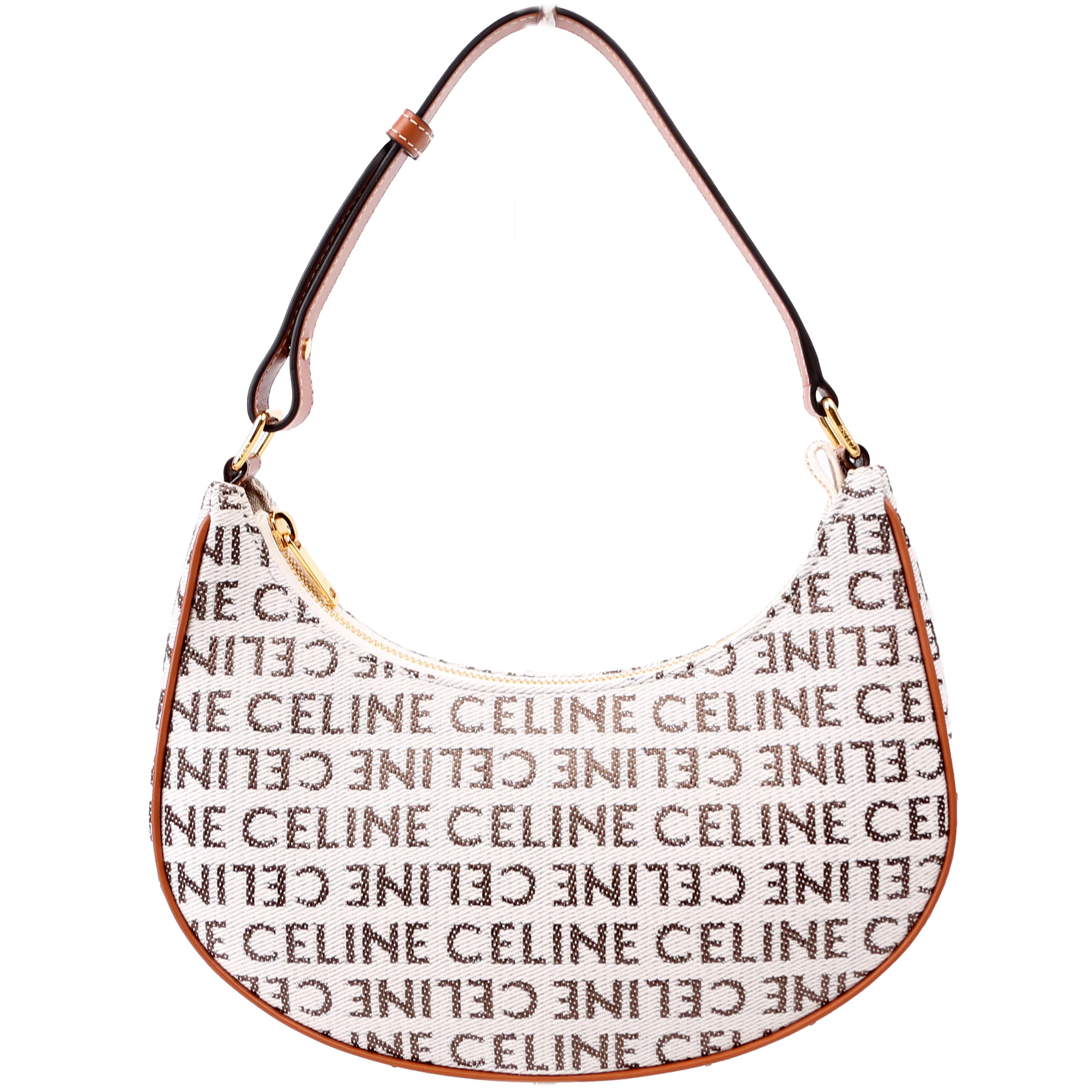 Ava Triomphe Medium Jacquard Logo/Calfskin | Keeks Designer Handbags