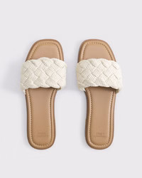Women's Crochet-Style Slide Sandals | Women's New Arrivals | Abercrombie.com | Abercrombie & Fitch (US)