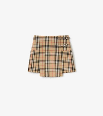 Pleated Check Wool Mini Kilt | Burberry (US)