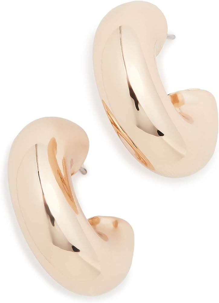 Kenneth Jay Lane Women's Polished Gold Chubby Hoop Earrings | Amazon (US)