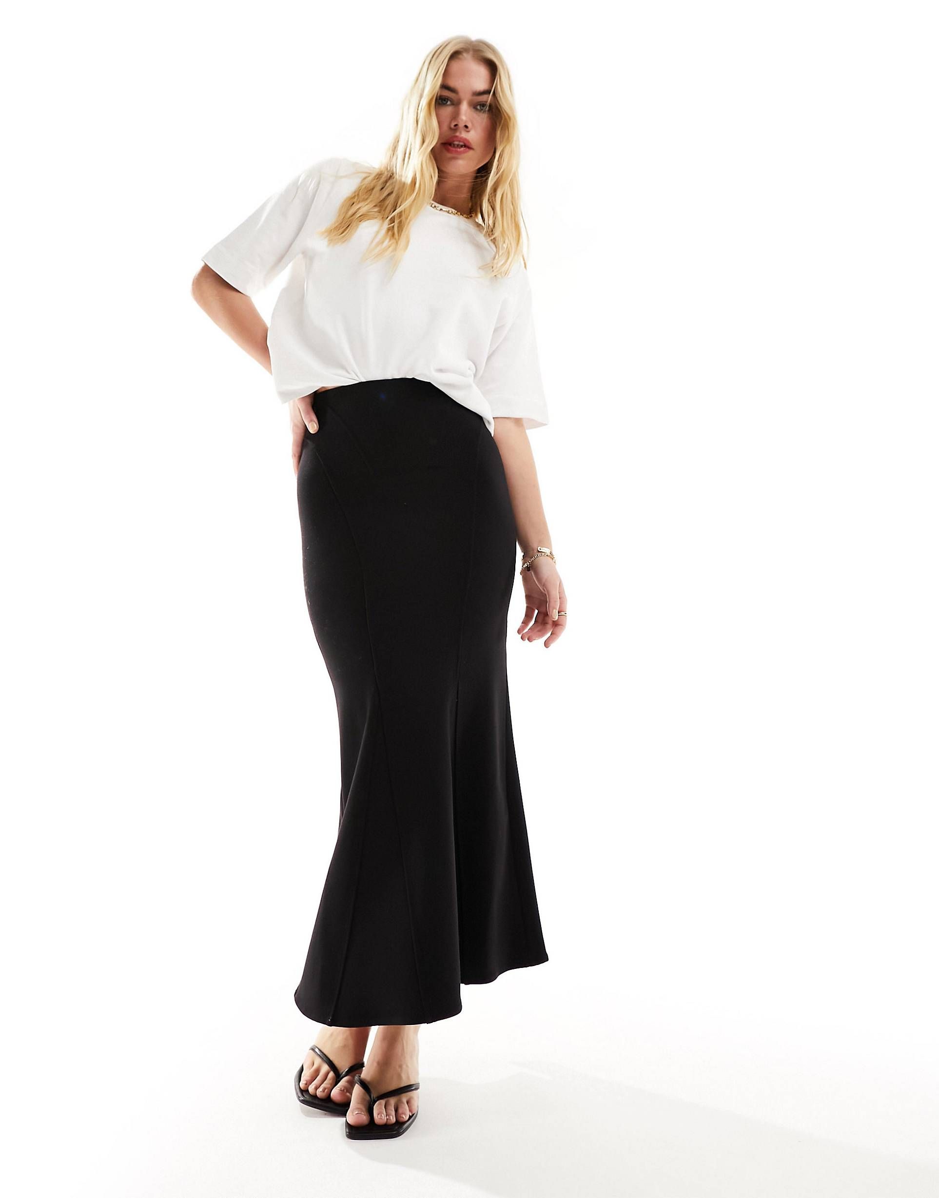 & Other Stories fluted maxi skirt in black | ASOS (Global)