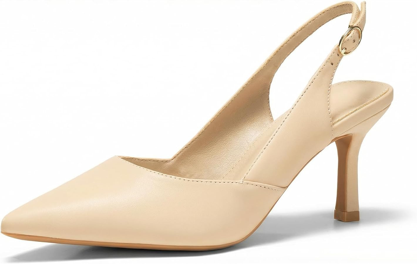 Women's Slingback Kitten Heels Closed Pointed Toe Pumps Wedding Party Dress Shoes | Amazon (US)