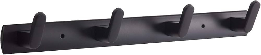 4 Hooks Matte Black Wall Bathroom Towel Hooks Mount Stainless Steel Heavy Duty Shower Wall Coat R... | Amazon (US)