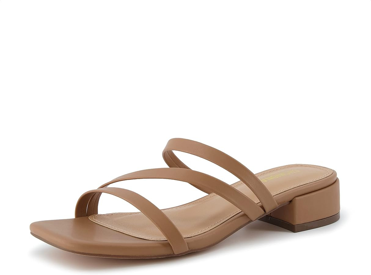 CUSHIONAIRE Women's Newport low block heel sandal +Memory Foam and Wide Widths Available | Amazon (US)