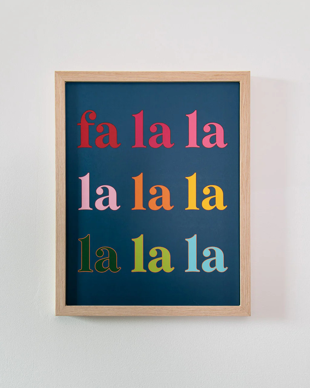 Colorful Fa La La Art Print - Blue Background (11 x 14 inches) | Kaleidoscope Living