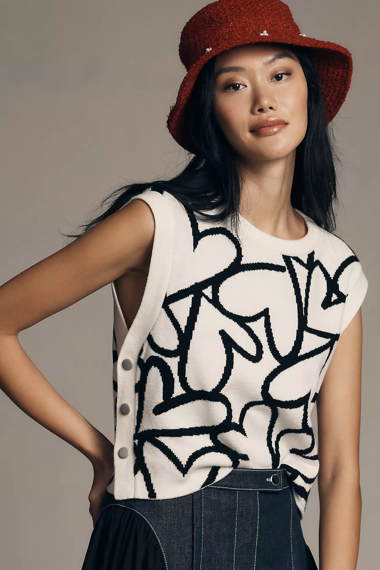 Maeve Open-Side Heart Sweater Vest | Anthropologie (US)