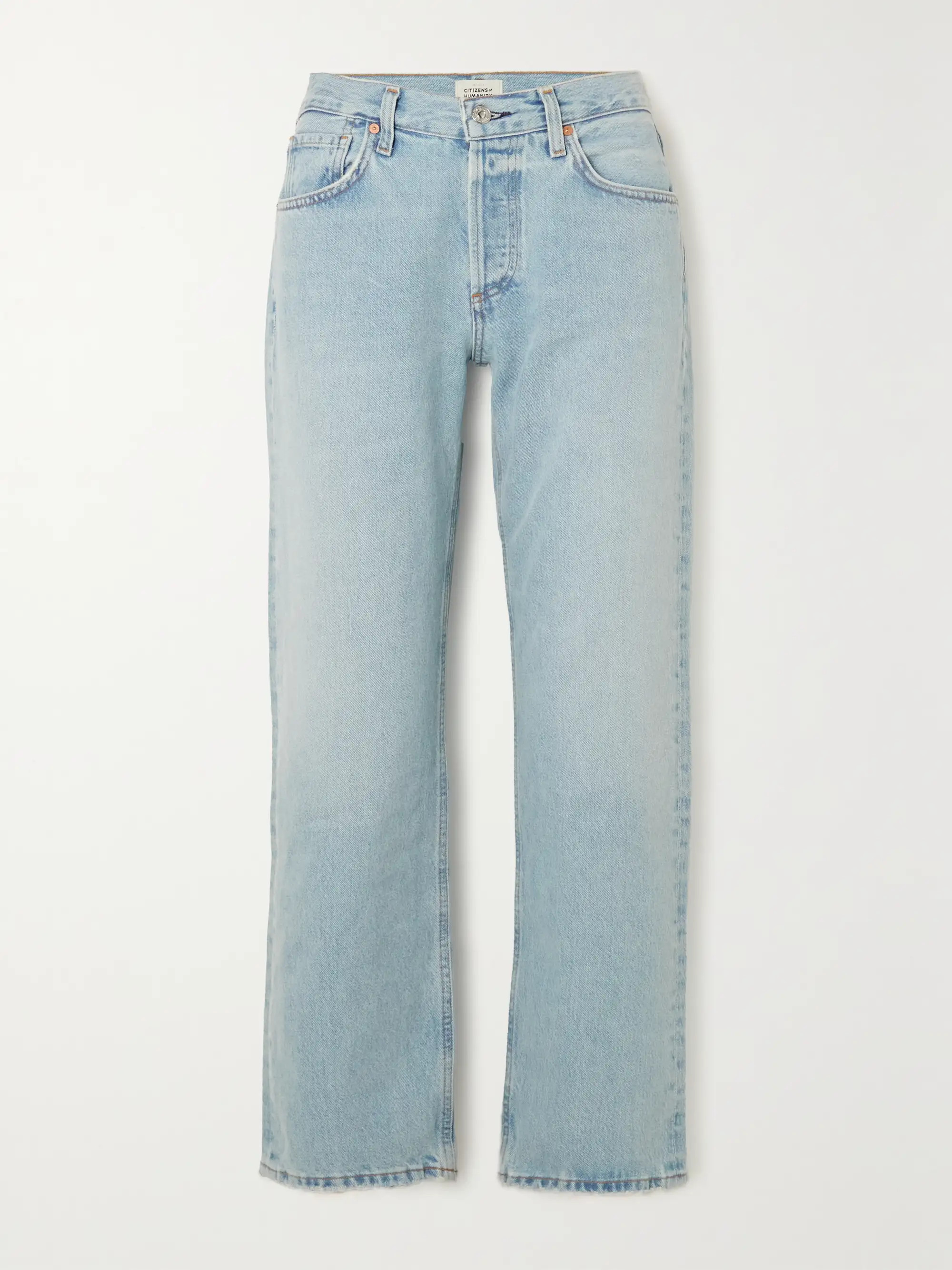 + NET SUSTAIN Neve distressed straight-leg organic jeans | NET-A-PORTER (US)