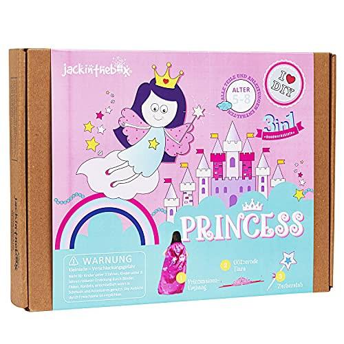 jackinthebox Princess Themed Arts and Crafts for Girls | Make a Cape, Tiara and Wand | Best Gift for | Amazon (US)