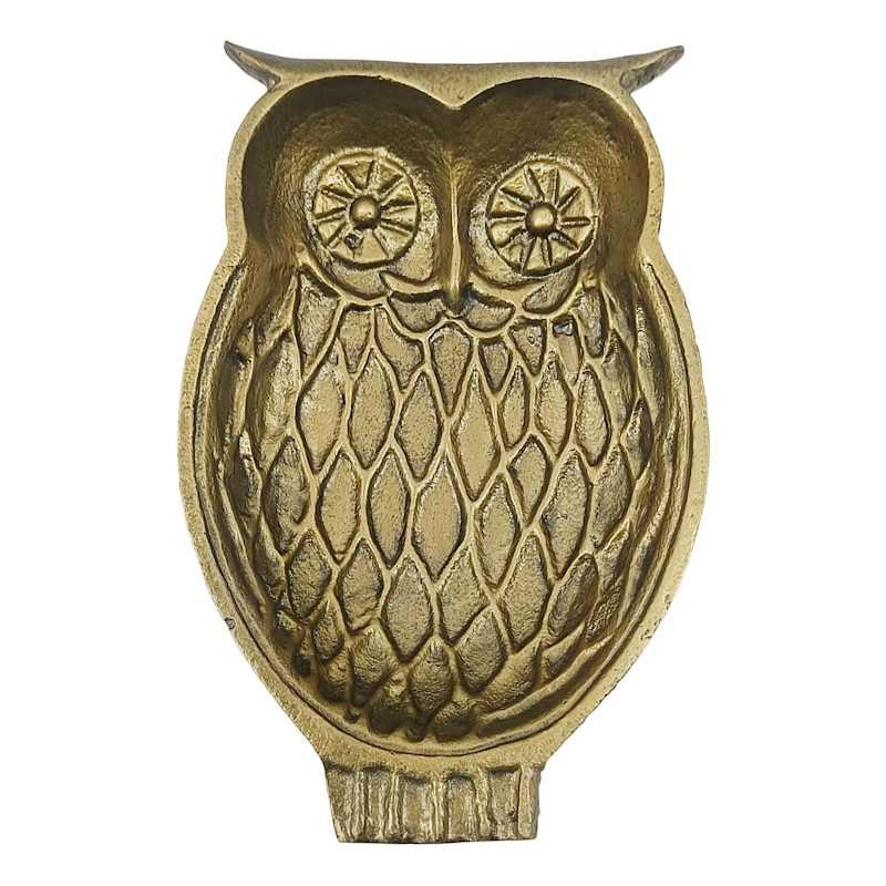 Gold Metal Owl Bowl, 7" | At Home