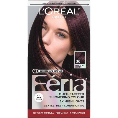 L'Oreal Paris Feria Multi-Faceted Shimmering Color - 6.3 fl oz - 36 Deep Burgundy Brown - 1 kit | Target