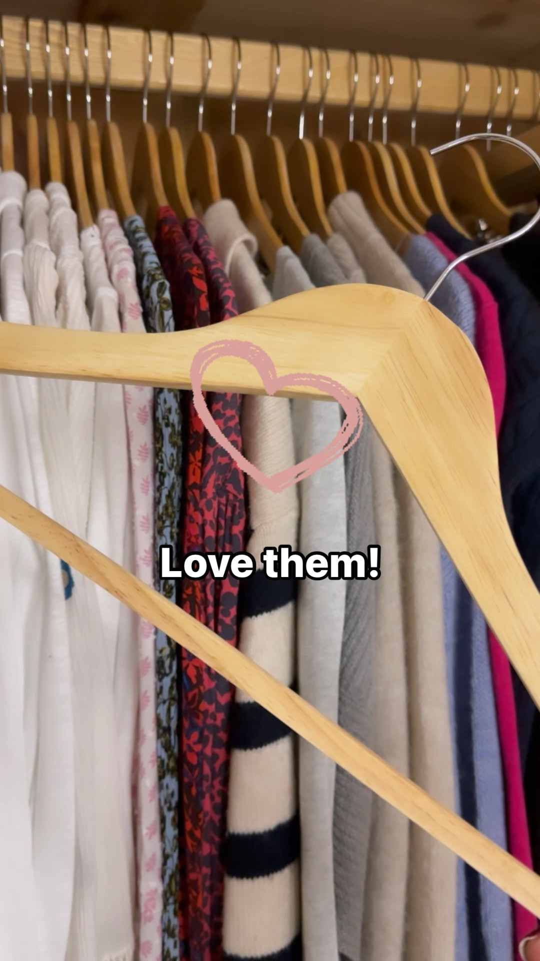 Slimline wooden hangers are a game changer if you want more space in your wardrobe - I love them. 
After a quick wardrobe declutter they are the finishing touch I was looking for 🤍 


#LTKhome #LTKVideo