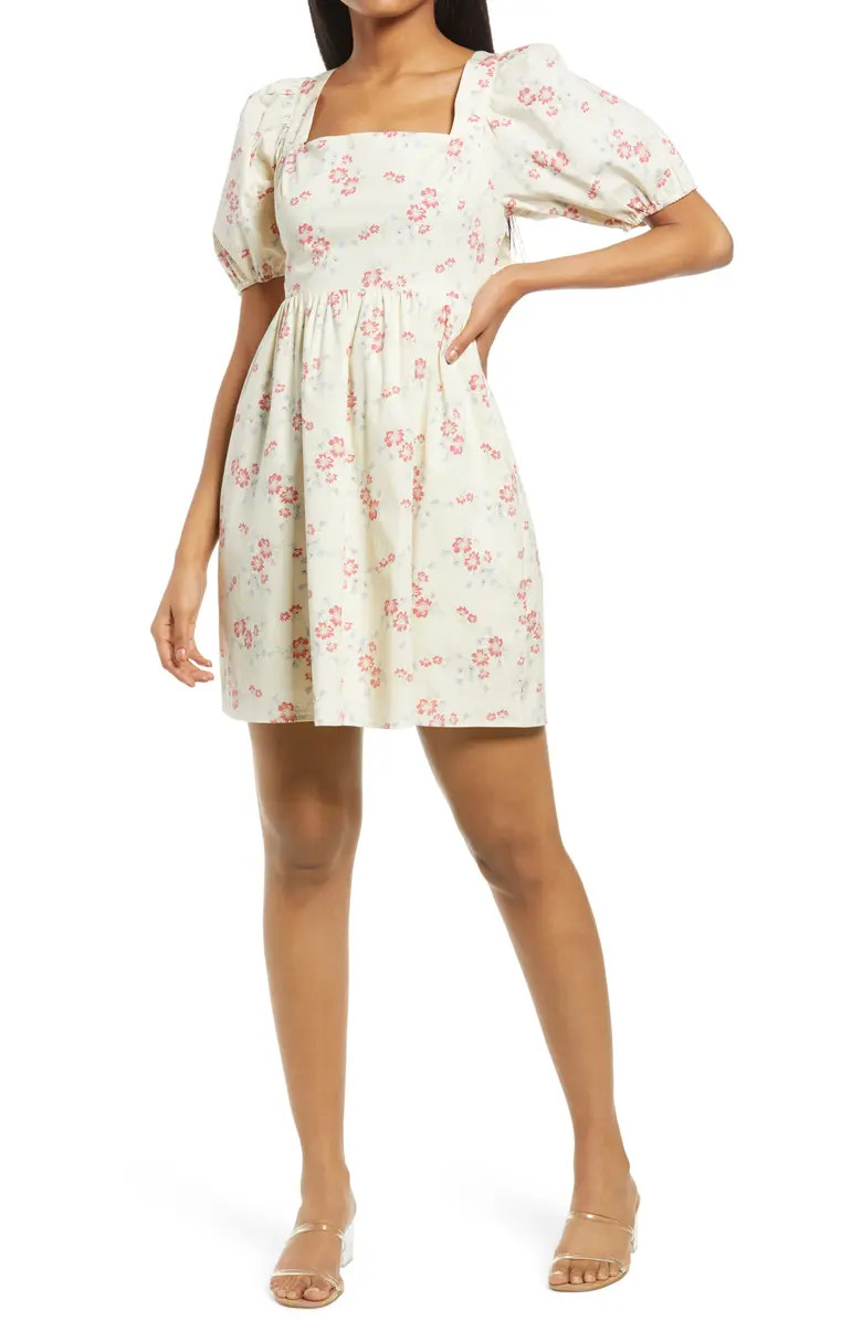 Nikita Puff Sleeve Tie Back Minidress | Nordstrom