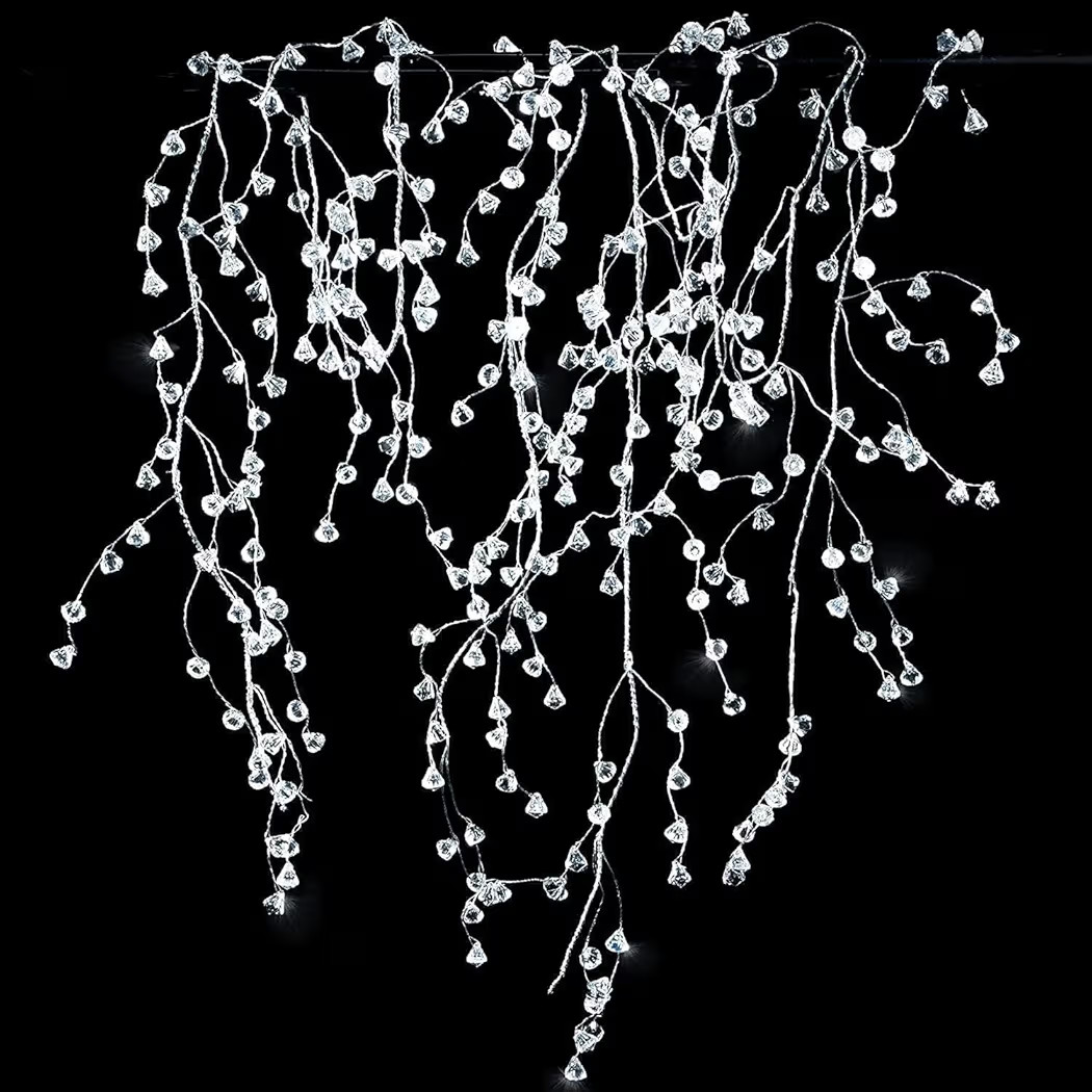 Cheerland Crystal Garland Strands Clear Ice Wire Winter Wonderland Party Decorations Christmas Di... | Amazon (US)
