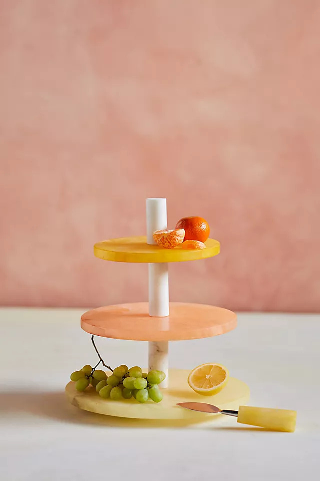 Dyed Alabaster 3-Tier Serving Stand | Anthropologie (US)