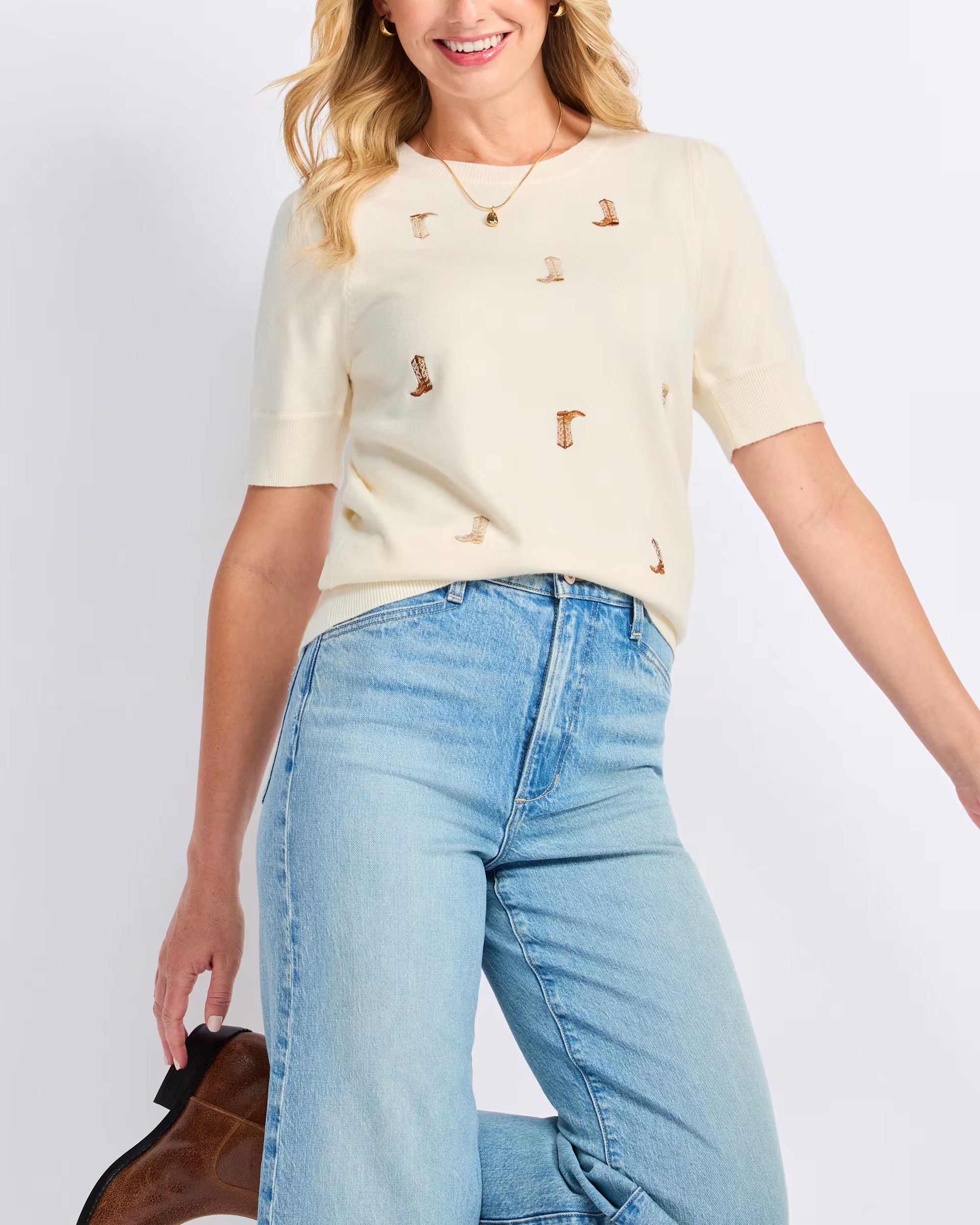 Hazel Embroidered Knit Top | Stitch Fix