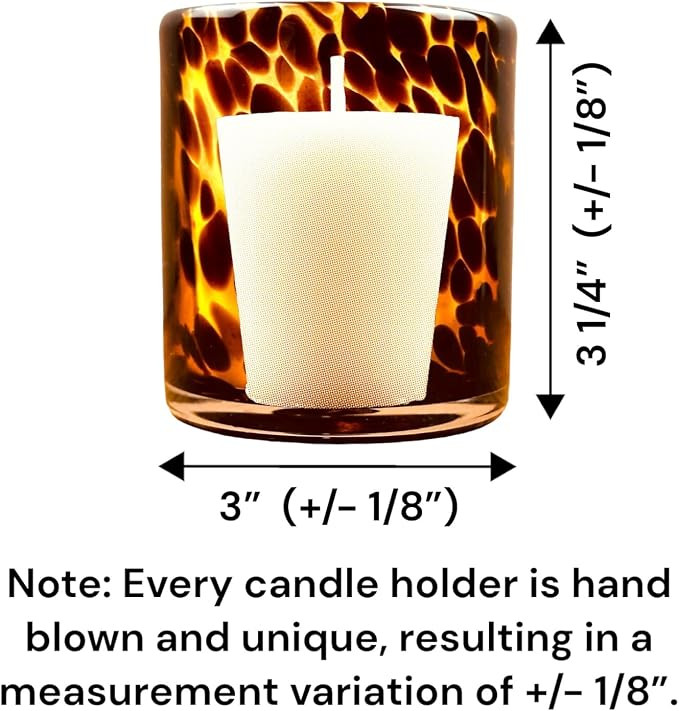 Hapton House Tortoise Shell Glass Candle Holder - Votive and Tealight Candle Holder - Leopard Pri... | Amazon (US)