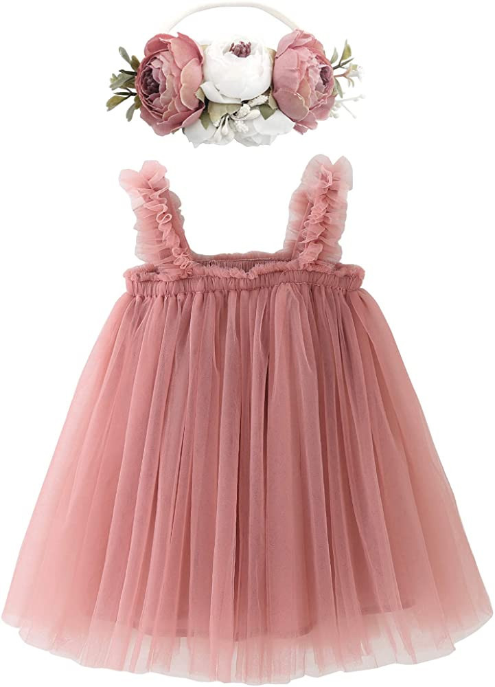 BGFKS Layered Tulle Tutu Dress for Toddler Girls,Baby Girl Rainbow Tutu Princess Skirt Set with F... | Amazon (US)