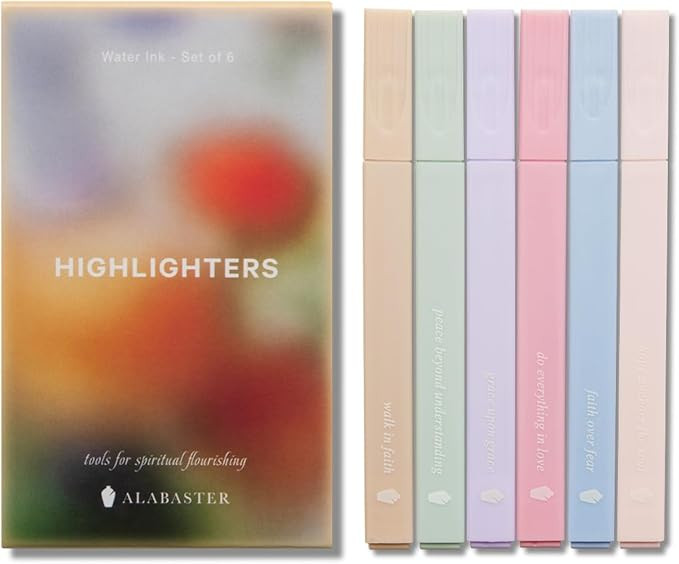 ALABASTER Co. - No Bleed Highlighter, 6 Pcs, Chisel Tip, Muted Pastel Color, Pastel Highlighter S... | Amazon (US)