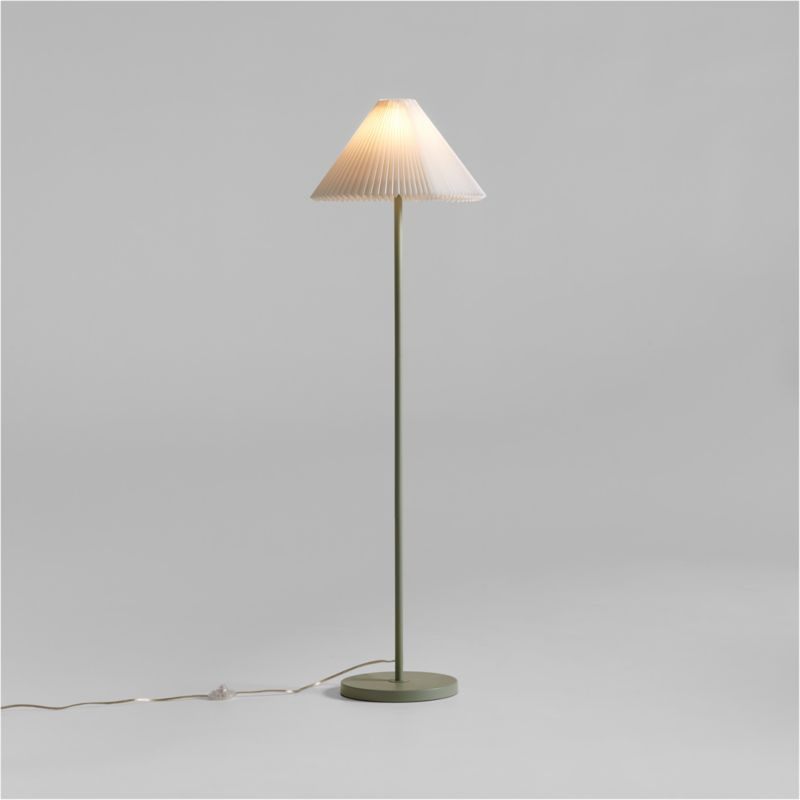 Flo Fluted Sage Green Kids Floor Lamp + Reviews | Crate & Kids | Crate & Barrel