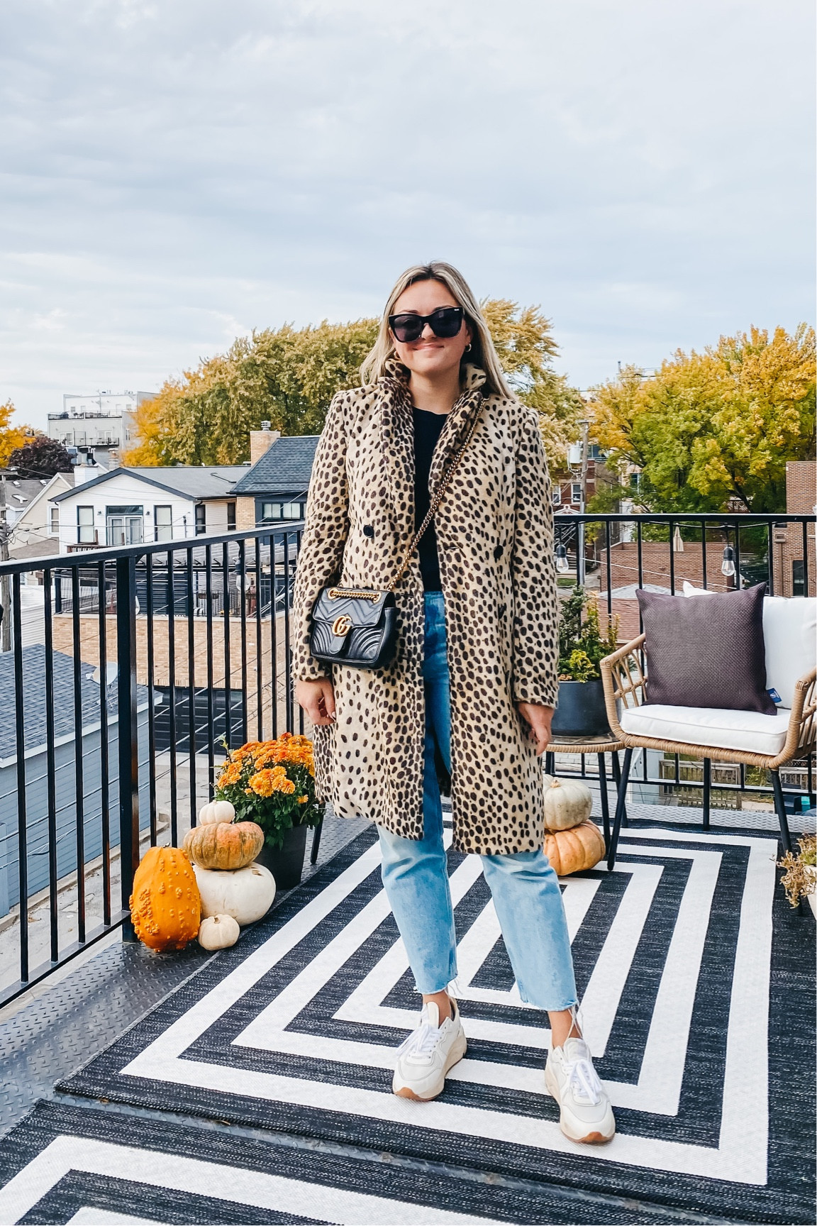 Leopard coat. Gucci Marmont Bag. Golden Goose Sneakers. Everlane Straight Leg Jeans. Old Navy Tee. Quay Sunglasses.

#LTKSeasonal #LTKstyletip