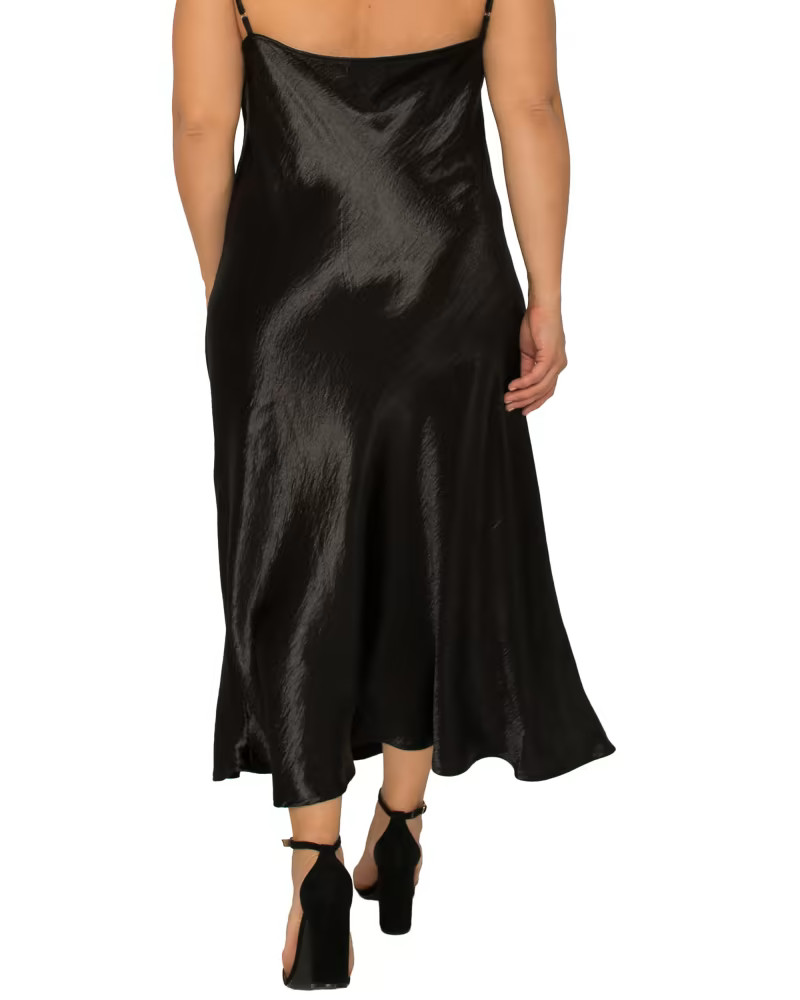 Plus Size Drea Cowlneck Satin Midi Slip Dress | Dia&Co | Dia & Co