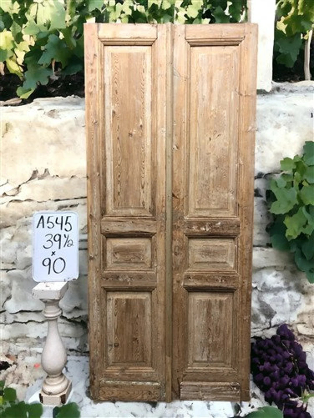 Antique French Double Doors 39.5x90 European Doors, Raised Panel Doors A545 - Etsy | Etsy (US)