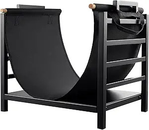 DOEWORKS 18 Inch Firewood Racks Fireplace Log Holder with Canvas Carrier | Amazon (US)