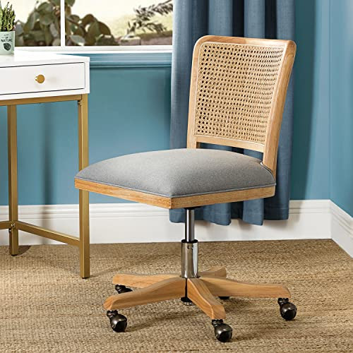 Modern Home Office Chair Comfortable Upholstered Armless Desk Chair, Adjustable Swivel Rolling Co... | Amazon (US)