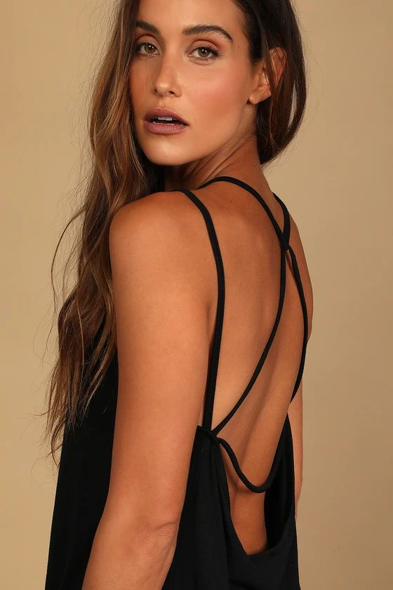 Strap In Black Strappy Back Cami Tank Top | Lulus (US)