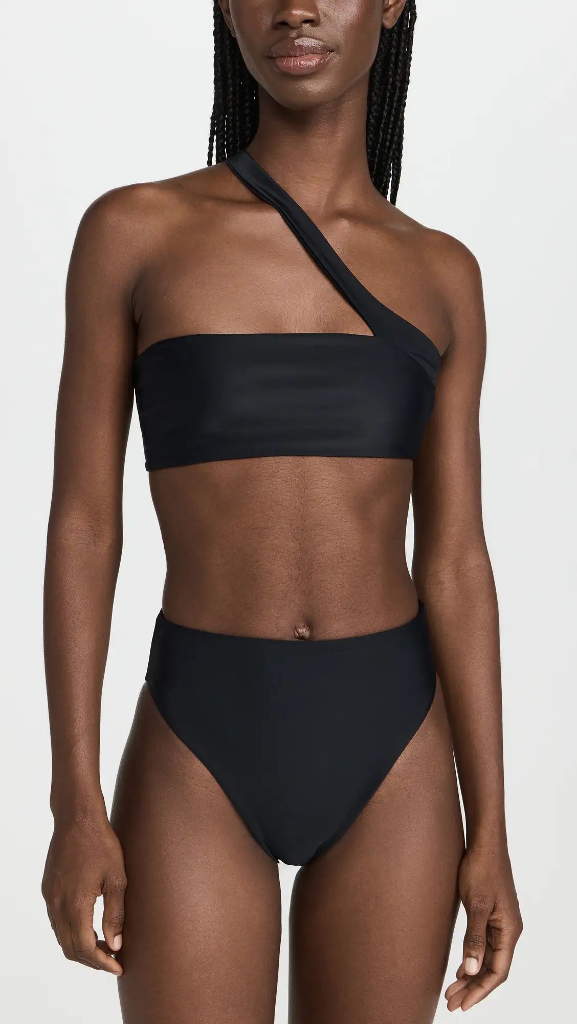 JADE Swim Halo One Shoulder Strap Bandeau Top | Shopbop | Shopbop