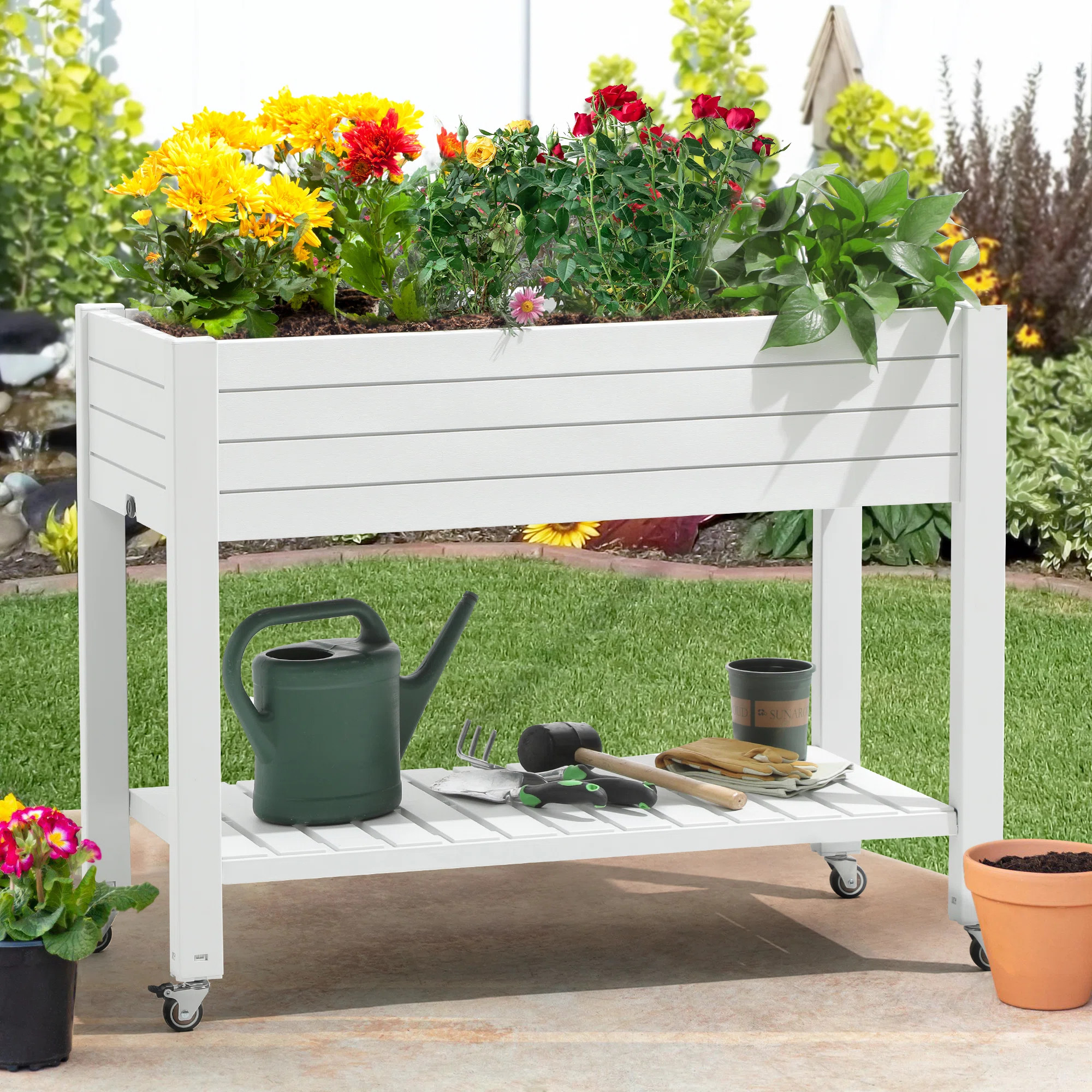 Lark Manor™ Alphonsa 43.3''W x 34.1''H ft Resin Raised Garden Bed & Reviews | Wayfair | Wayfair North America