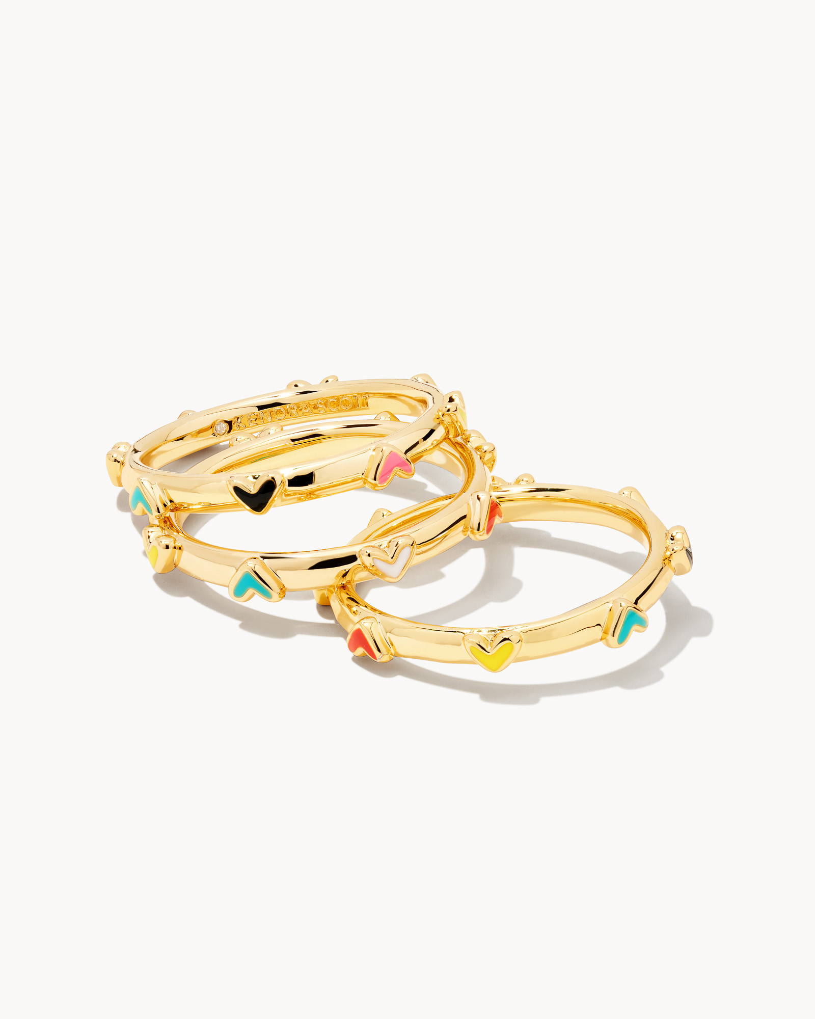 Haven Heart Gold Rings Set of 3 in Multi Mix | Kendra Scott