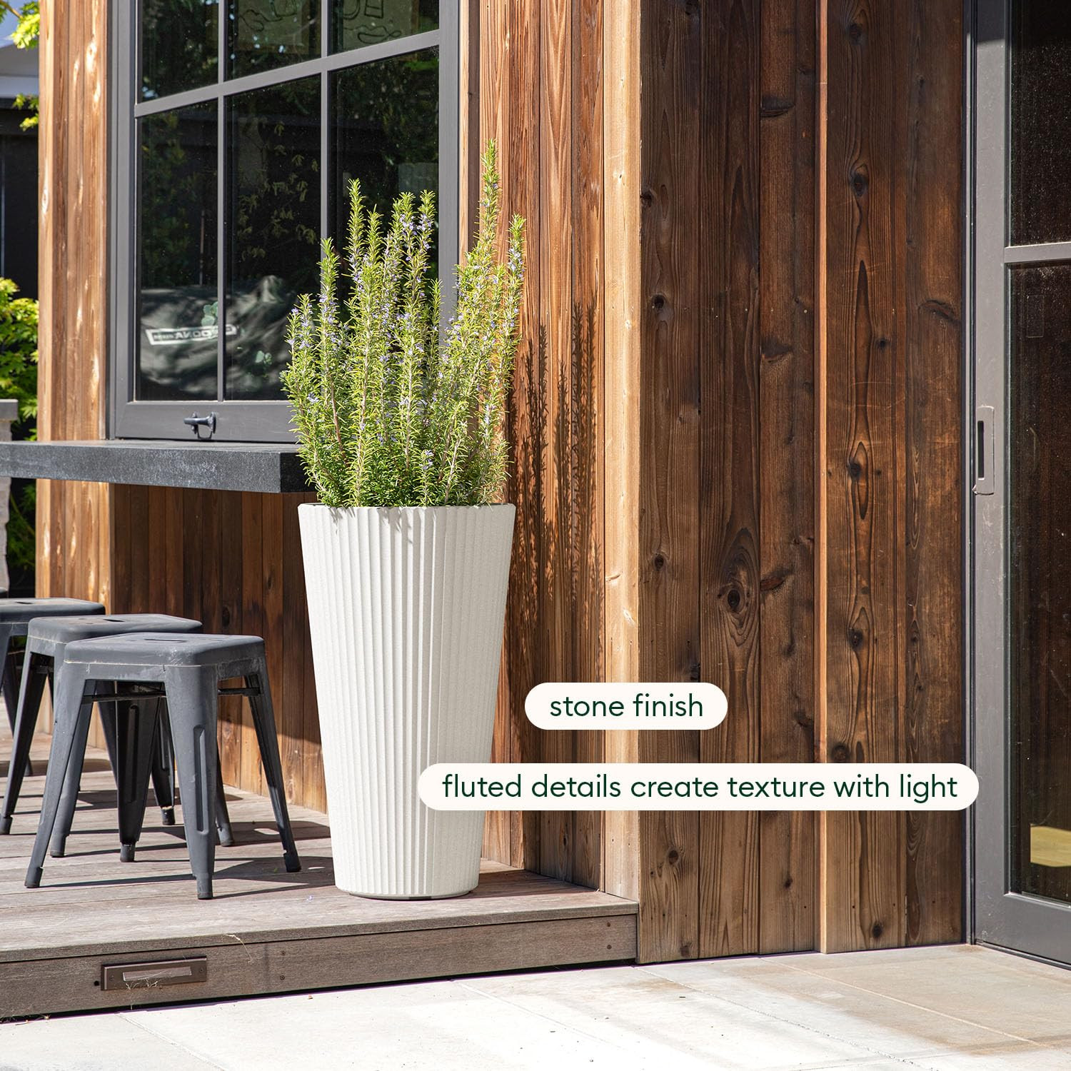 Veradek Demi Series Tall Planter for Porch, Patio, Backyard | Durable Plastic-Stone Composite Mat... | Amazon (US)