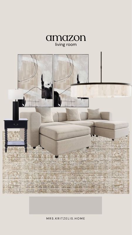Amazon living room! 

Artwork, wall art, end table, couch, light fixture, lamp, lighting, home decor, rug 

#LTKHome #LTKStyleTip