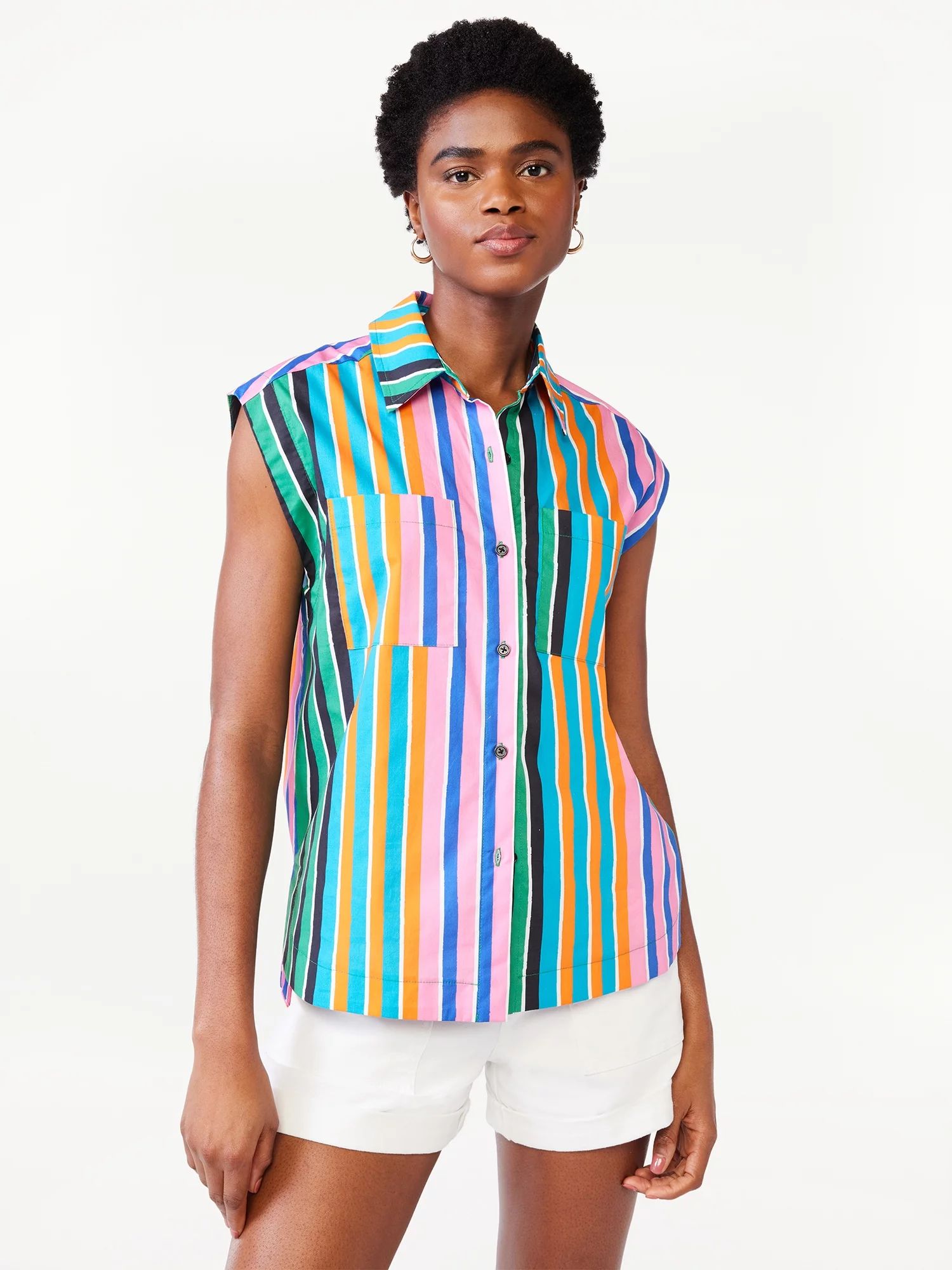 ScoopScoop Women's Sleeveless Button Up ShirtUSD$28.00Price when purchased online | Walmart (US)