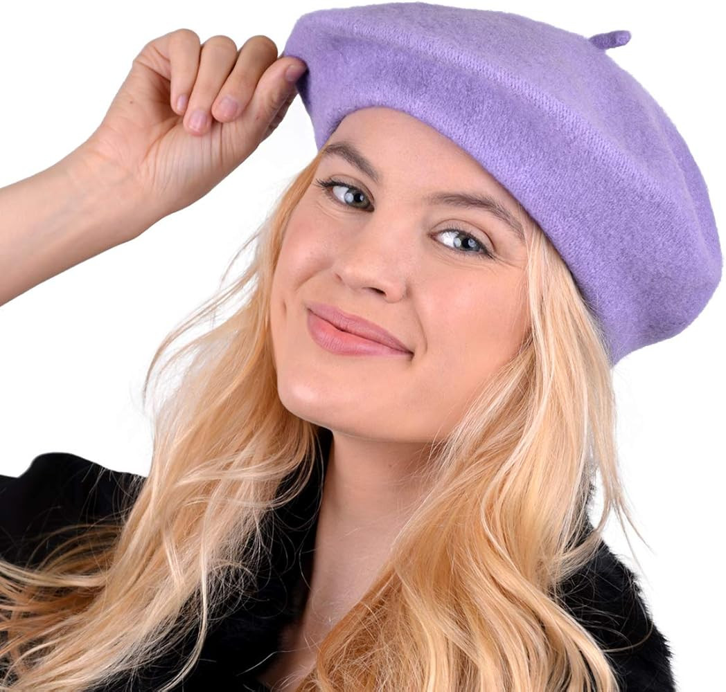 NOLLIA Women's Solid Color French Beret Wool Material. Classic French, Casual and Chic Lightweigh... | Amazon (US)