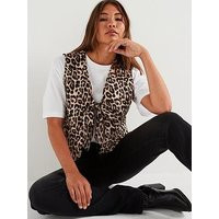 Only Leopard Print Waistcoat - Multi | Very (UK)