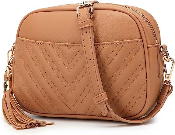Lola Mae Quilted Crossbody Bag, Trendy Design Shoulder Purse | Amazon (US)