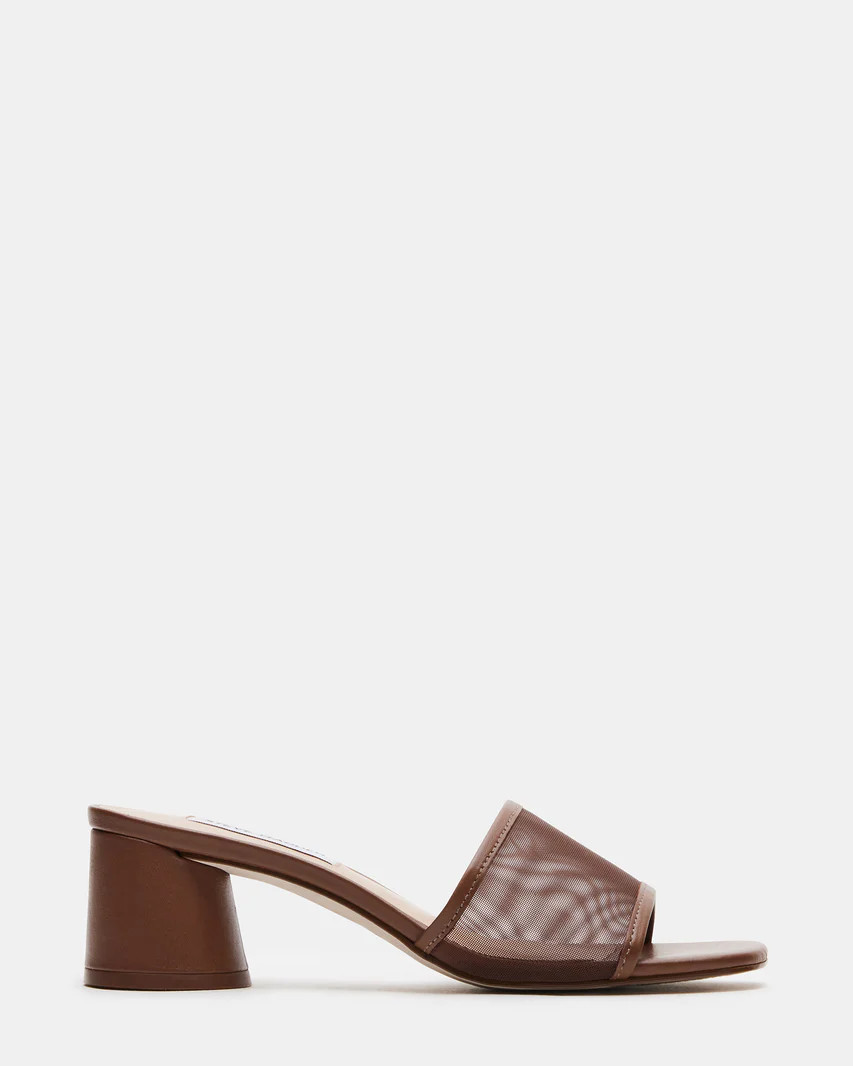 GILLIAN Brown Square Toe Mule | Women's Sandals | Steve Madden (US)