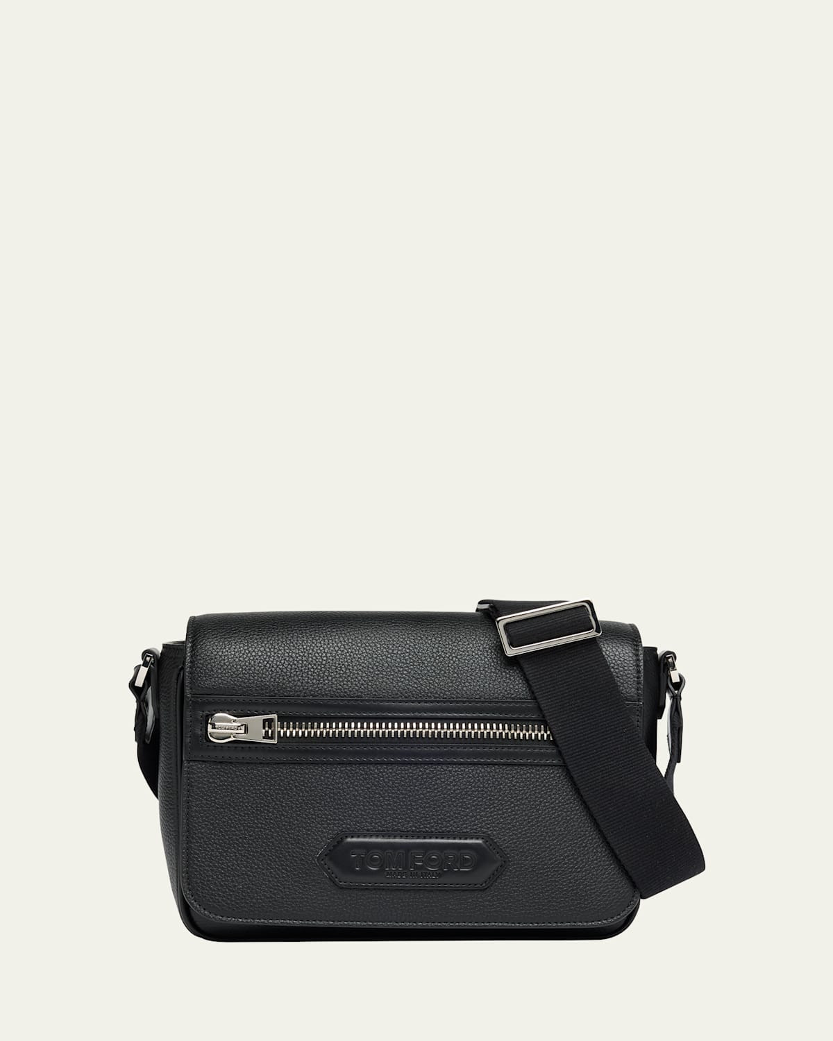 Men's Soft Grain Leather Flap Messenger Bag | Bergdorf Goodman