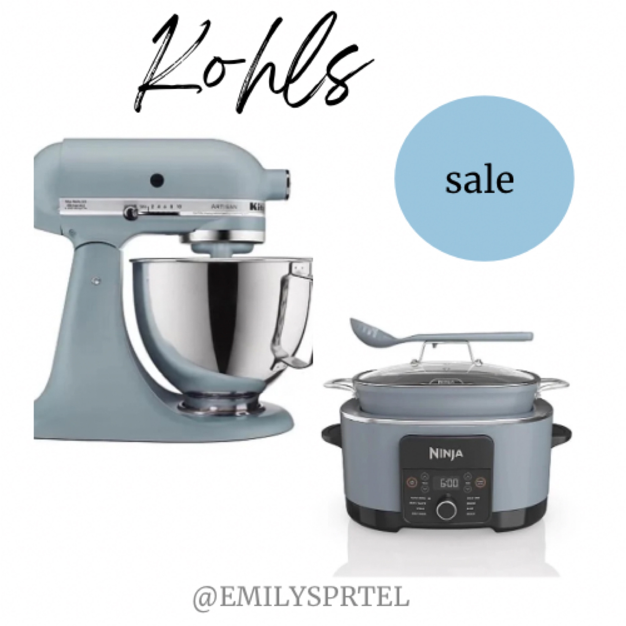 Kohls small appliances major sale! 

Kitchen aid 5 qt stand mixer $100 off!

Ninja Foodie 8.5 qt possible cooker on sale for $149

And take an extra 20% off in store and online with code YOUR20 right now!

#LTKhome #LTKHoliday #LTKsalealert