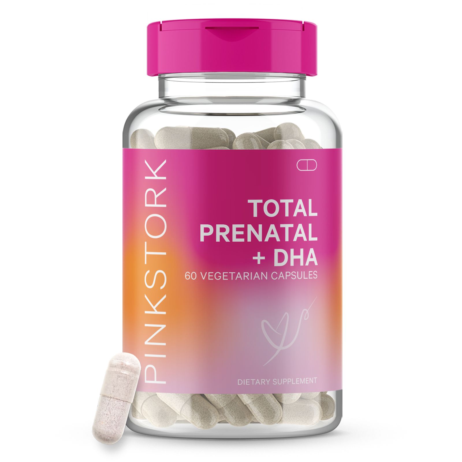 Pink Stork Total Prenatal Vitamin with DHA and Folic Acid, Multivitamin Supplement for Pregnancy,... | Walmart (US)