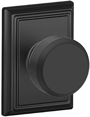 Schlage F10-BWE-ADD Bowery Passage Door Knob Set with Decorative Addison Rose fr, Matte Black | Amazon (US)