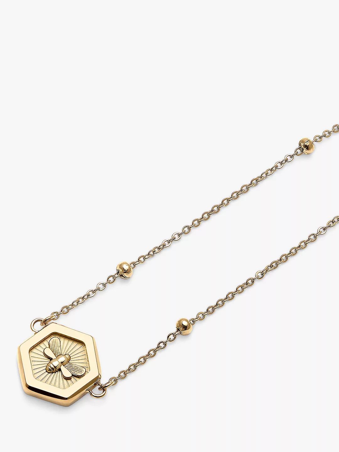 Olivia Burton Bee & Honeycomb Pendant Necklace, Gold | John Lewis (UK)