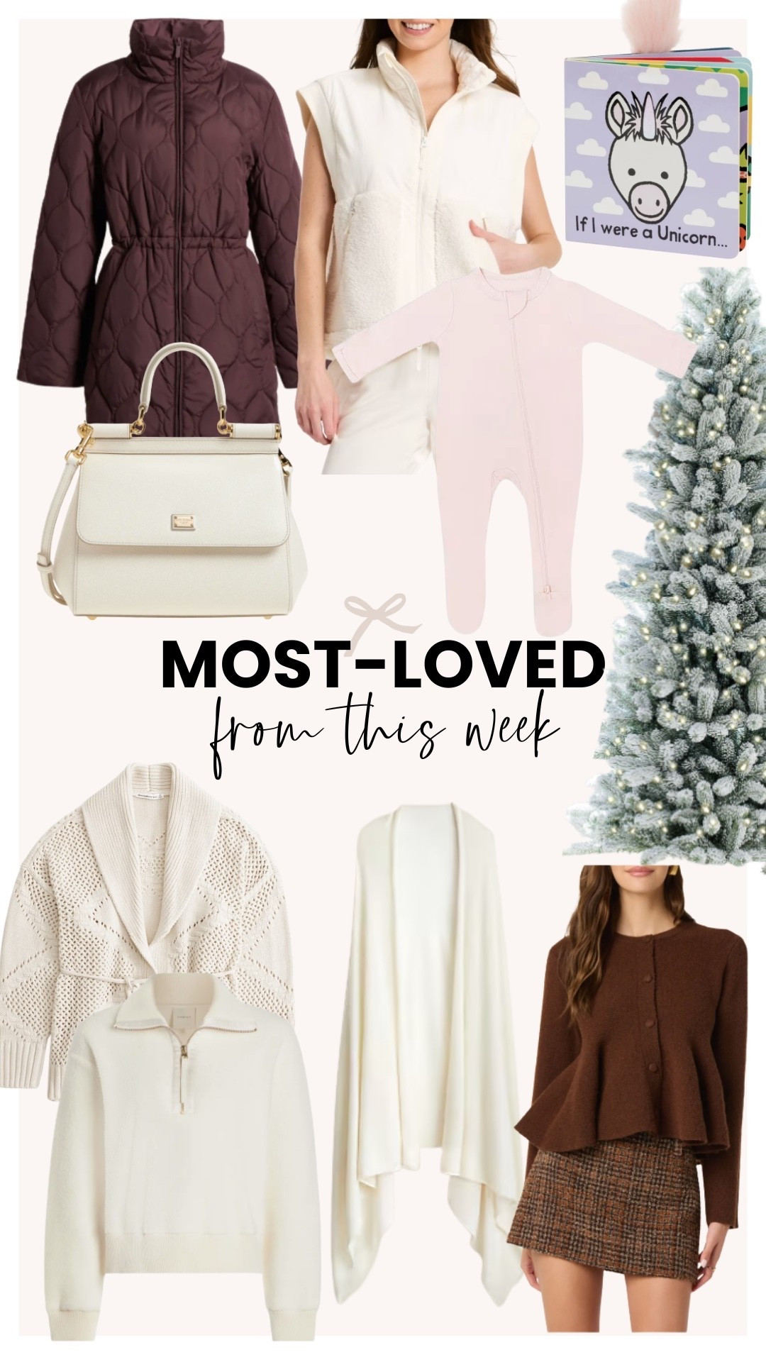 Most loved items from this week! Everyone is a big fan of the Christmas tree we put up this year. Everyone is also loving the Abercrombie cardigan, J.Crew wrap, and brown top from Nordstrom. 

#LTKmomlife #LTKSeasonal #LTKHome