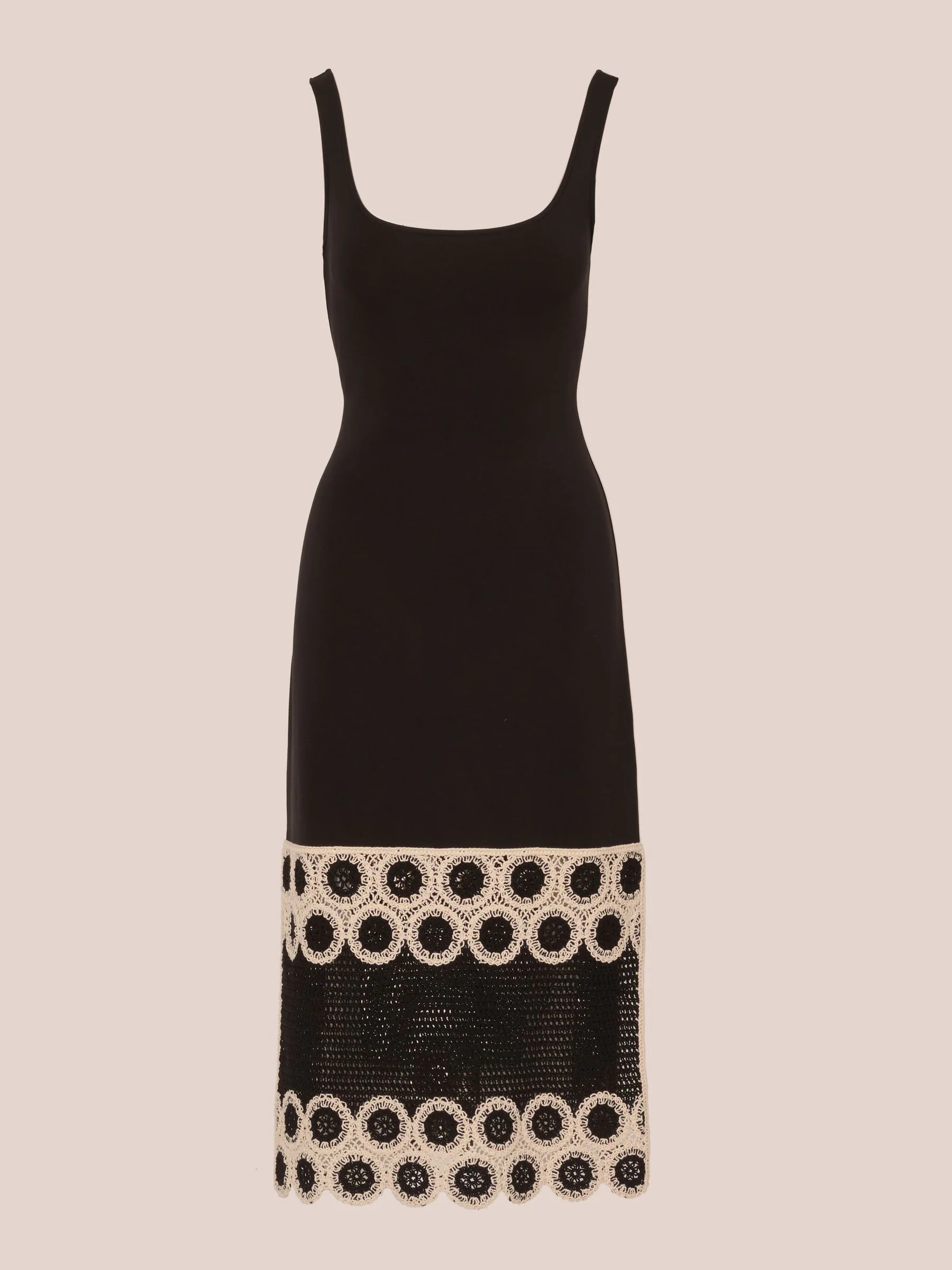 Adrianna Papell Adrianna Papell Black Crochet Sheath Midi Dress | Next US