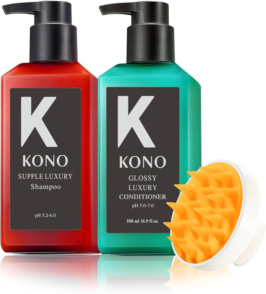 KONO Supple Luxury Shampoo & Conditioner Set with Scalp Massager Shampoo Brush|Salon series| 35.2... | Amazon (US)
