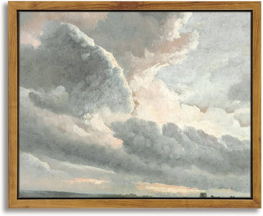 InSimSea Framed Canvas Wall Art Vintage Decor, Clouds with a Sunset Classical Paintings Canvas Pr... | Amazon (US)