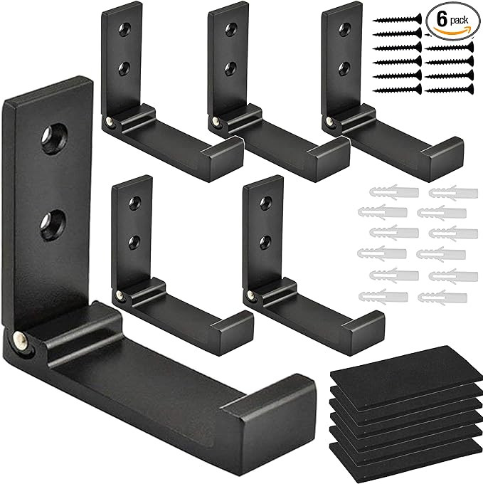 Folding Coat Hooks, Foldable Wall Hooks for Hanging Aluminum Alloy Cloth Hanger Coat Hanger Headp... | Amazon (US)
